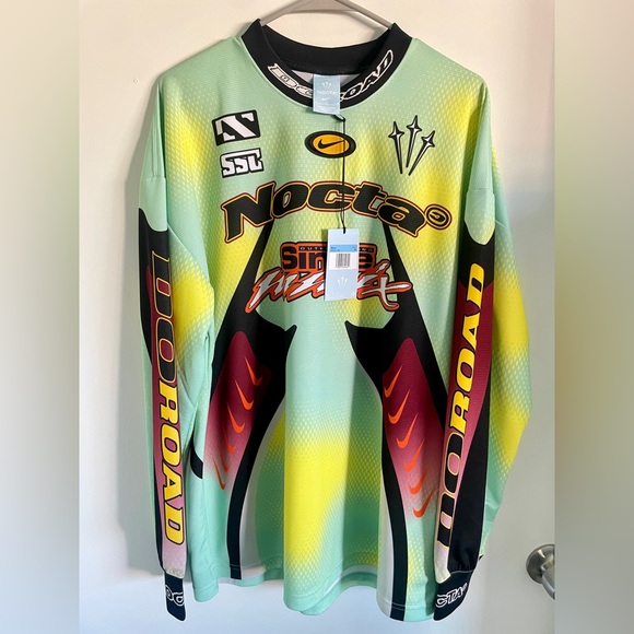 NEW MED NIKE x DRAKE NOCTA x L’ART de L’Automobile green moto bike racing jersey - Picture 1 of 7